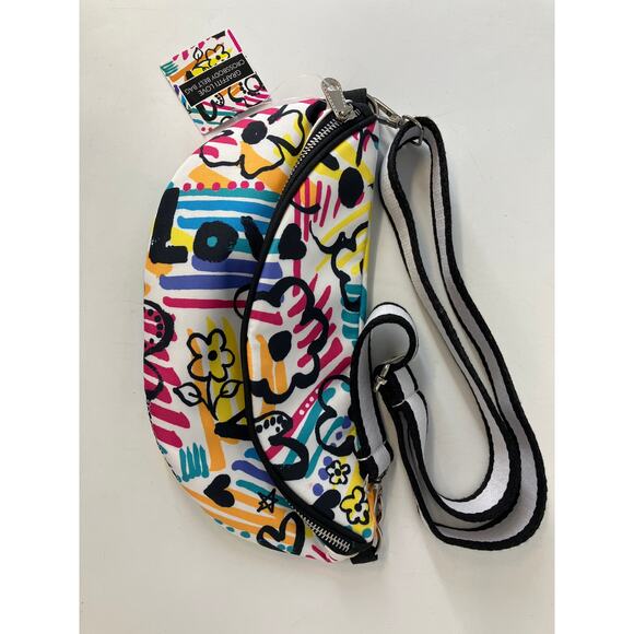 BRIGHTON NEW WITH TAGS GRAFFITI LOVE CROSSBODY BELT BAG - Picture 2 of 11